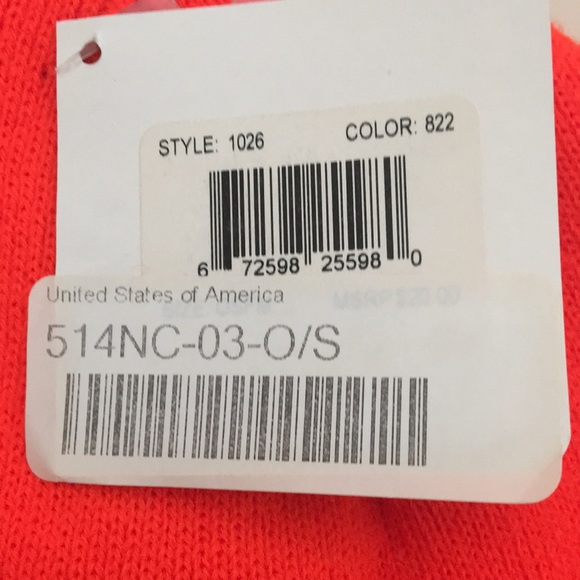 Neon orange beanie- knit cap Smith’s - Picture 2 of 3